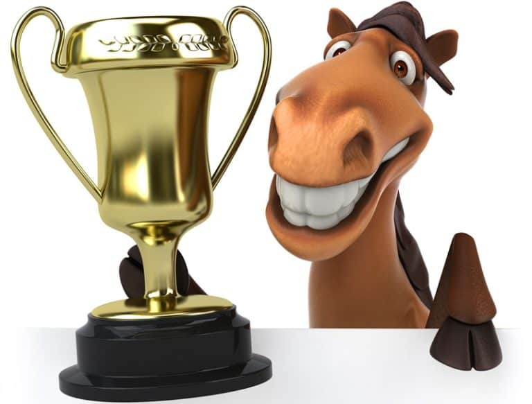 illustration horse and trophy